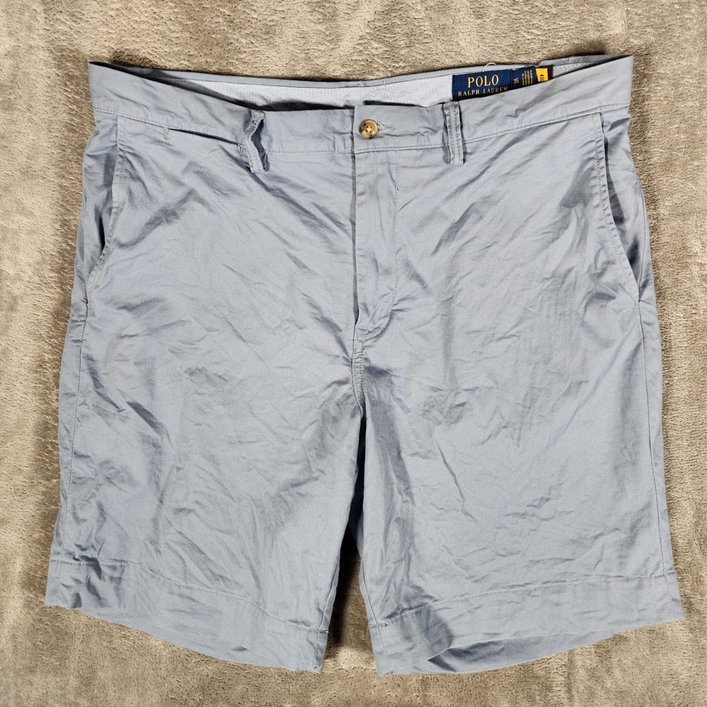 Polo Ralph Lauren Chino Shorts Mens 35 Blue Excellent Stretch Classic Fit